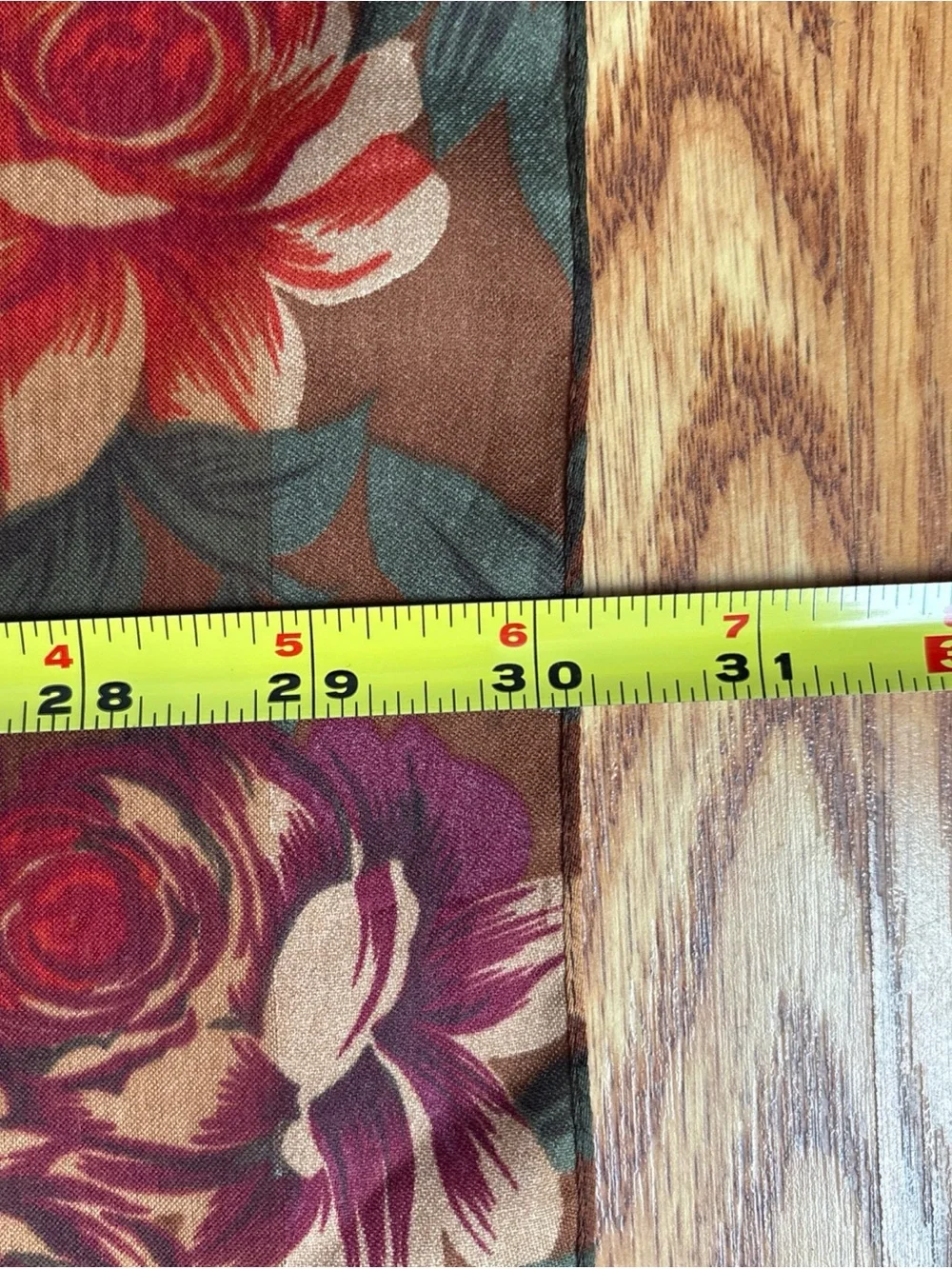 Vintage Liz Claiborne Square Scarf Brown with Large Roses/Floral Detail Preppy